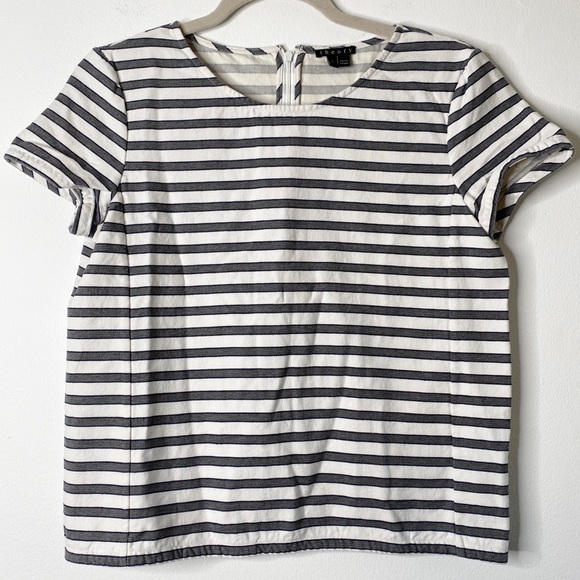 Theory Tops - Theory striped 100% cotton cap sleeve top